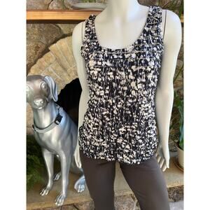 Chico's Black White Textured Tank Top Women’s Size 0 (Size Small)